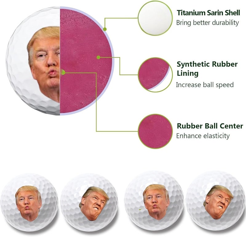 botogift 4 Pcs Funny Golf Balls for Birthday, Father’s Day Christmas Novelty Golfer Gift for Dad Coworkers Golfers Golf Lovers - Image 5
